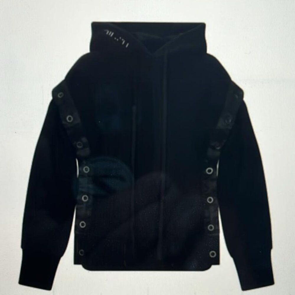 Ben Taverniti Unravel Project Black Hoodie Sweatshirt Vest size Large